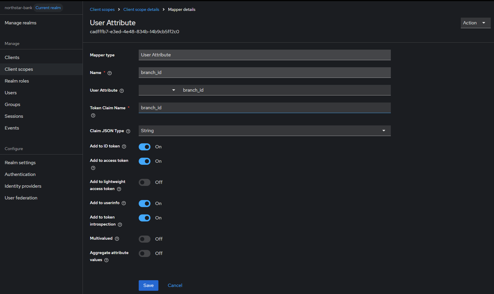 Keycloak mapper configuration for adding custom user attributes into tokens